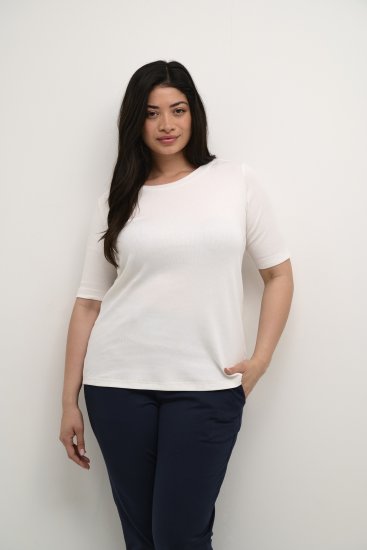 Kaffe Curve Carina T-skjorte Chalk - T-skjorter - 
