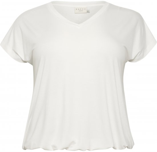 Kaffe Curve Jena V-hals T-skjorte Chalk - T-skjorter - 