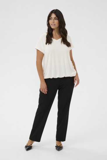 Kaffe Curve Jena V-hals T-skjorte Chalk - T-skjorter - 