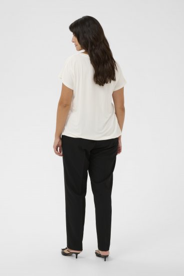 Kaffe Curve Jena V-hals T-skjorte Chalk - T-skjorter - 