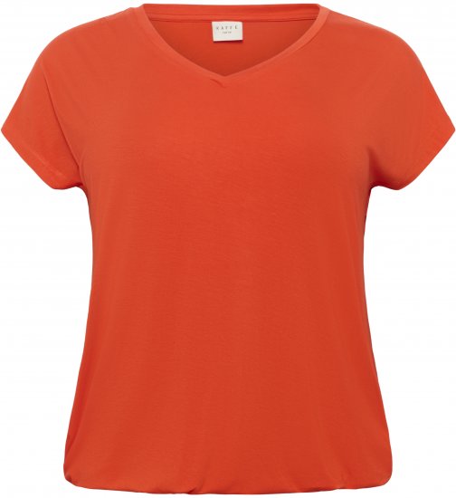 Kaffe Curve Jena V-Neck T-Shirt Grenadine Red - T-skjorter - 