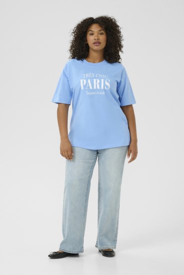 Kaffe Curve Frey T-Shirt Vista Blue - T-skjorter - 