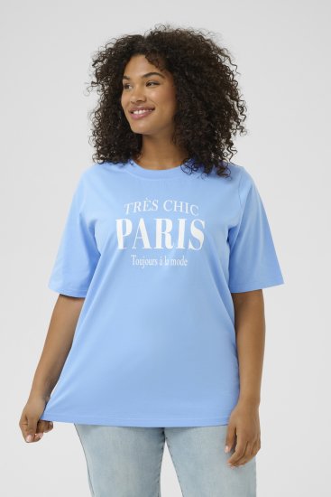 Kaffe Curve Frey T-Shirt Vista Blue - T-skjorter - 