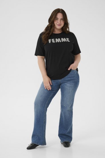 Kaffe Curve Ariana T-Shirt Black - T-skjorter - 