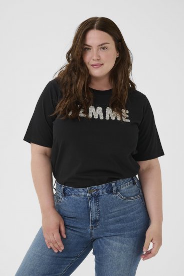 Kaffe Curve Ariana T-Shirt Black - T-skjorter - 