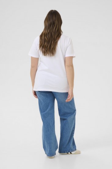 Kaffe Curve June T-skjorte Hvit - Trykket T-skjorter for dame - 