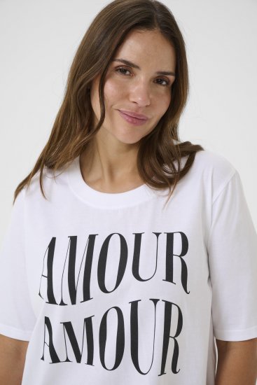 Kaffe Curve Chari T-Shirt Optical White - T-skjorter - 