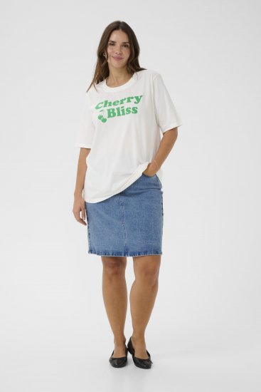 Kaffe Curve Chari T-Shirt Chalk - T-skjorter - 