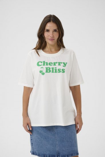 Kaffe Curve Chari T-Shirt Chalk - T-skjorter - 