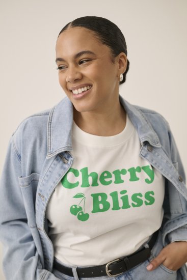 Kaffe Curve Chari T-Shirt Chalk - T-skjorter - 