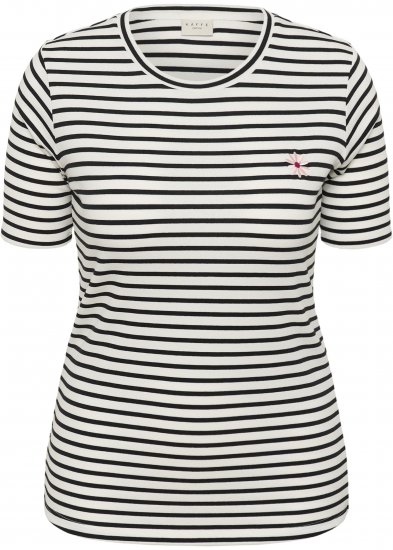 Kaffe Curve Lia Flower T-Shirt Chalk/Deep Black - T-skjorter - 