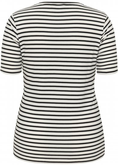 Kaffe Curve Lia Flower T-Shirt Chalk/Deep Black - T-skjorter - 