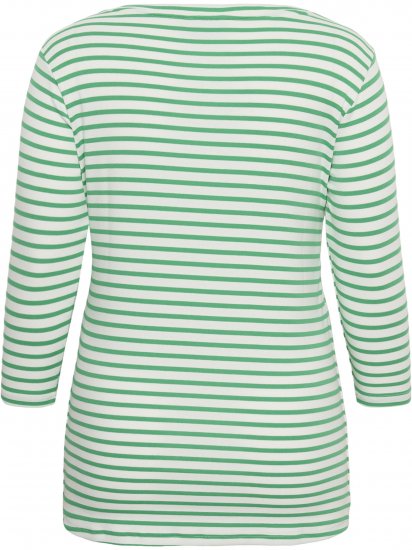 Kaffe Curve Lia Boatneck 3/4 T-Shirt Chalk/Bright Green - T-skjorter & topper - 