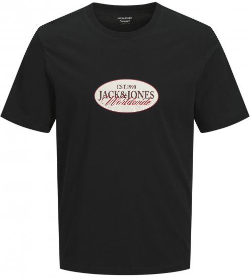 Jack & Jones Catskills Worldwide T-skjorte Svart - T-skjorter - Store T-skjorter - 2XL-14XL
