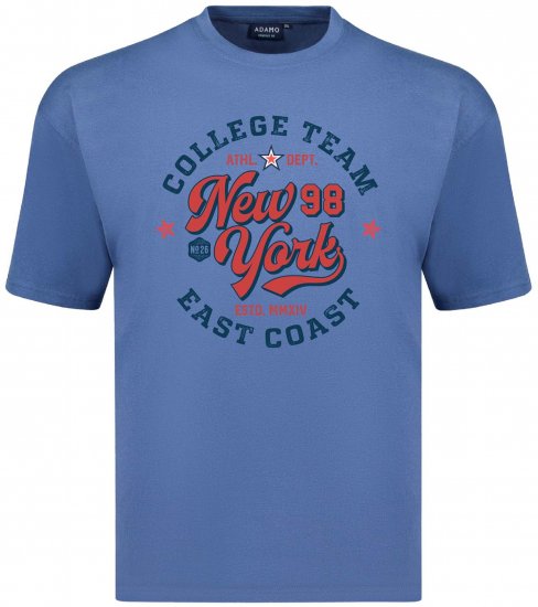 Adamo College Comfort Fit T-Shirt Blue - T-skjorter med trykk i store størrelser - T-skjorter med trykk i store størrelser