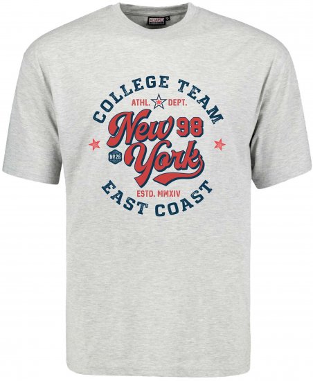 Adamo Motivshirt Comfort Fit College Grey - T-skjorter - Store T-skjorter - 2XL-14XL