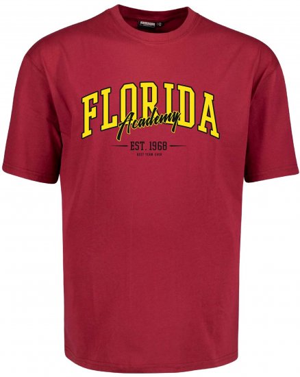 Adamo Florida Comfort Fit T-Shirt Red - T-skjorter med trykk i store størrelser - T-skjorter med trykk i store størrelser