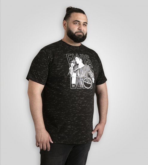 D555 Official Elvis Presley Printed T-Shirt Black - T-skjorter med trykk i store størrelser - T-skjorter med trykk i store størrelser