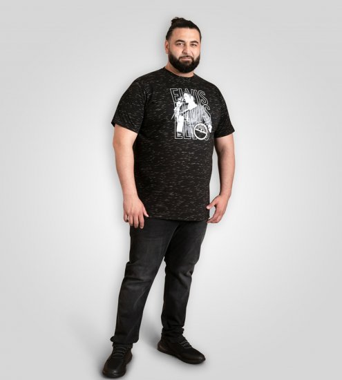 D555 Official Elvis Presley Printed T-Shirt Black - T-skjorter med trykk i store størrelser - T-skjorter med trykk i store størrelser