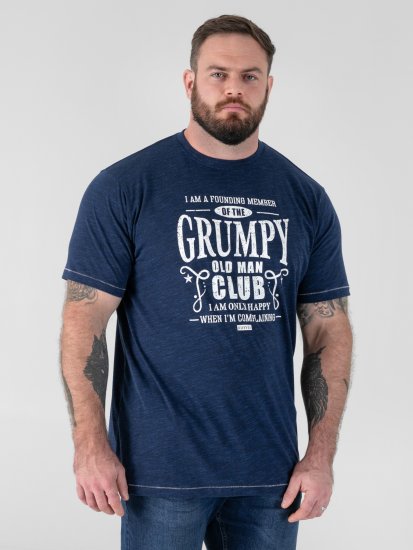 D555 Cooper Grumpy Old Man Printed T-Shirt Navy - T-skjorter med trykk i store størrelser - T-skjorter med trykk i store størrelser