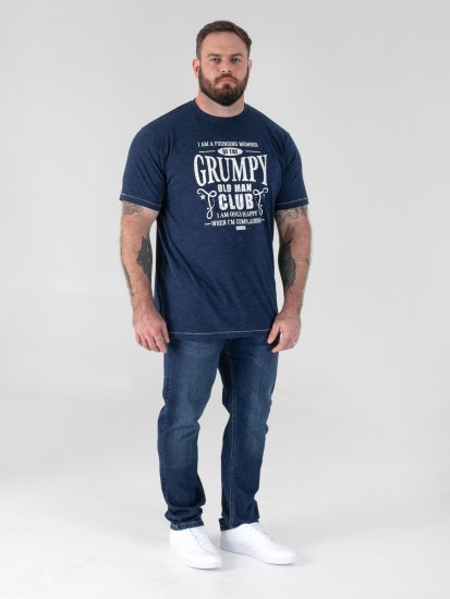 D555 Cooper Grumpy Old Man Printed T-Shirt Navy - T-skjorter med trykk i store størrelser - T-skjorter med trykk i store størrelser