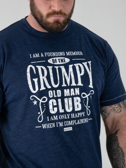 D555 Cooper Grumpy Old Man Printed T-Shirt Navy - T-skjorter med trykk i store størrelser - T-skjorter med trykk i store størrelser