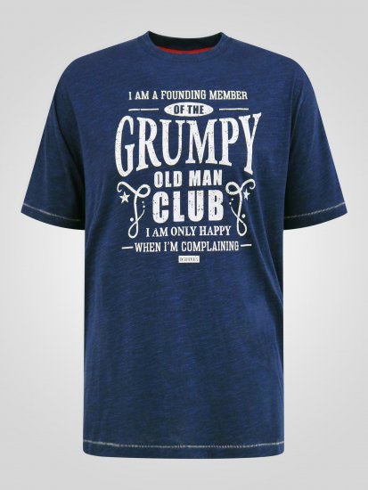 D555 Cooper Grumpy Old Man Printed T-Shirt Navy - T-skjorter med trykk i store størrelser - T-skjorter med trykk i store størrelser