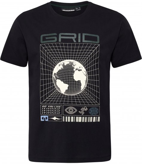 North Latitude 53333 Grid Printed T-Shirt Black - T-skjorter - Store T-skjorter - 2XL-14XL