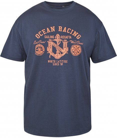 North Latitude 61121 T-Skjorte med Trykk Marineblå - T-skjorter - Store T-skjorter - 2XL-14XL