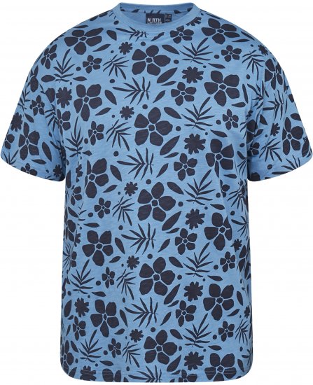 North Latitude 61123 T-Skjorte med Heldekkende Trykk Blå - T-skjorter - Store T-skjorter - 2XL-14XL