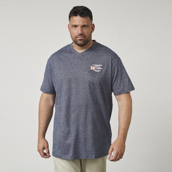 North Latitude 61124 Stripete T-Skjorte Marineblå - T-skjorter - Store T-skjorter - 2XL-14XL