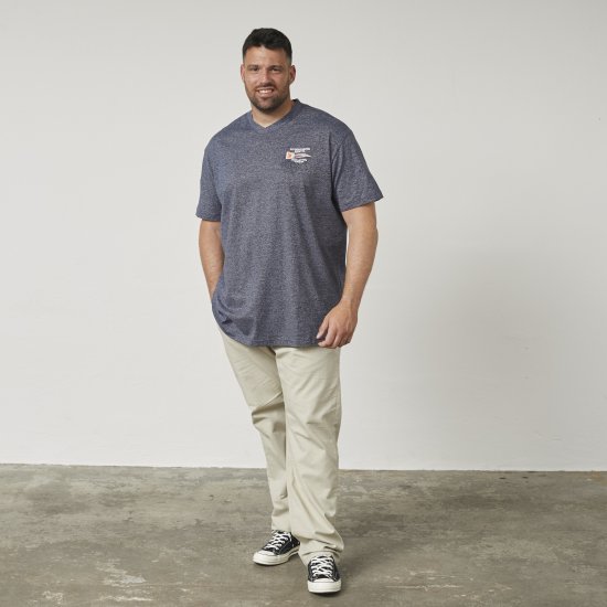 North Latitude 61124 Stripete T-Skjorte Marineblå - T-skjorter - Store T-skjorter - 2XL-14XL