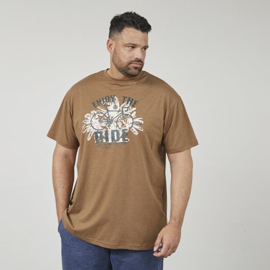 North Latitude 61315 T-Skjorte med Trykk Kamelbrun - T-skjorter - Store T-skjorter - 2XL-14XL