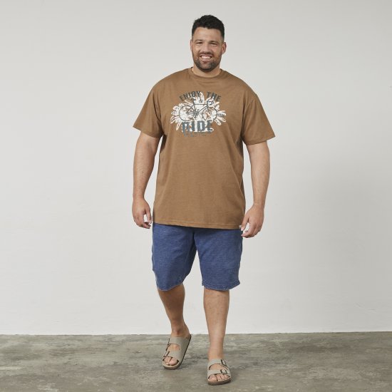 North Latitude 61315 T-Skjorte med Trykk Kamelbrun - T-skjorter - Store T-skjorter - 2XL-14XL