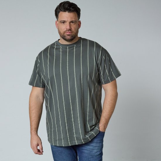 North Latitude 61319 Stripete T-Skjorte Mørkgrønn - T-skjorter - Store T-skjorter - 2XL-14XL