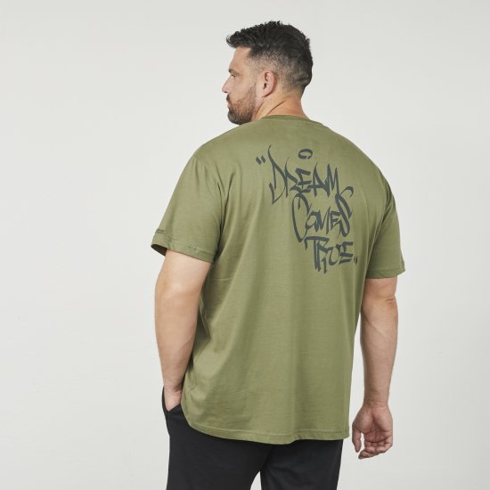North Latitude 61320 T-Skjorte med Ryggtrykk Olivengrønn - T-skjorter - Store T-skjorter - 2XL-14XL