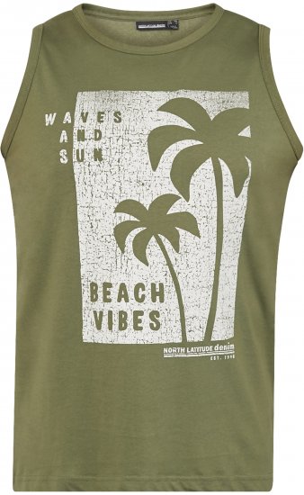 North Latitude 61321 Singlet Olivengrønn - T-skjorter - Store T-skjorter - 2XL-14XL
