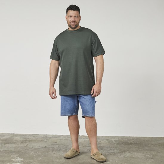 North Latitude 61324 Strukturert T-Skjorte Mørkgrønn - T-skjorter - Store T-skjorter - 2XL-14XL