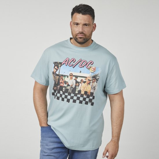 North Latitude 61352 AC/DC T-Skjorte Blå - T-skjorter - Store T-skjorter - 2XL-14XL