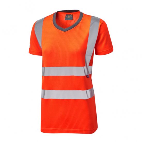 Leo Belstone EcoViz Comfort Women's T-Shirt Orange - Arbeidsklær - Arbeidsklær for damer i plus size