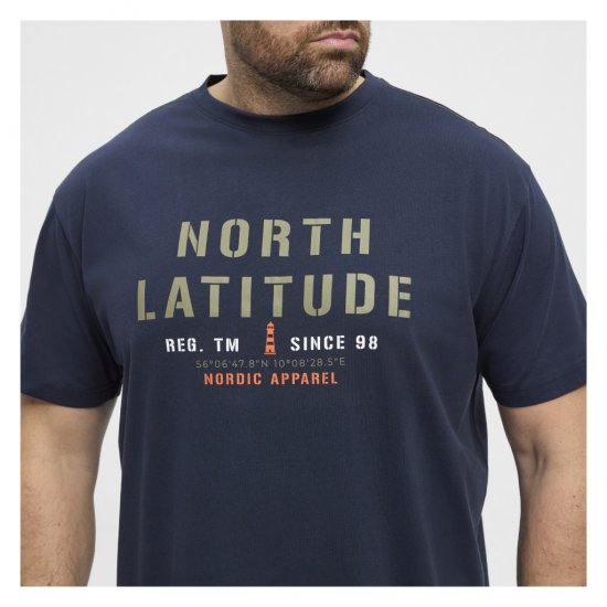 North Latitude Logo T-Shirt Navy - T-skjorter - Store T-skjorter - 2XL-14XL