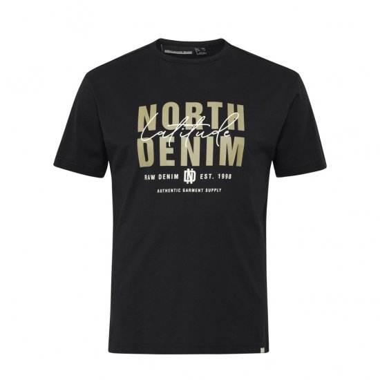 North Latitude Denim Printed Logo T-Shirt Black - T-skjorter - Store T-skjorter - 2XL-14XL