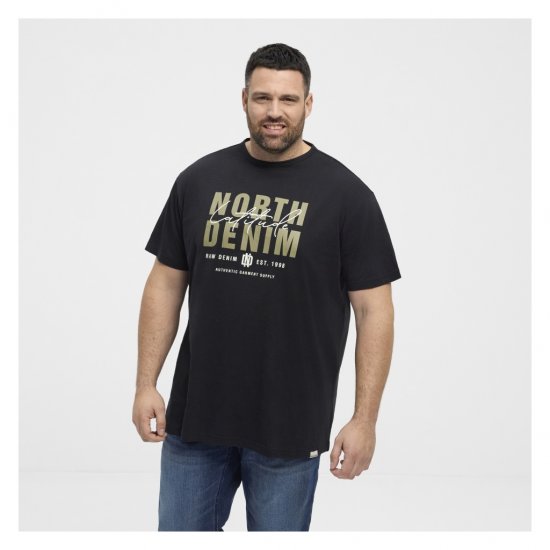 North Latitude Denim Printed Logo T-Shirt Black - T-skjorter - Store T-skjorter - 2XL-14XL