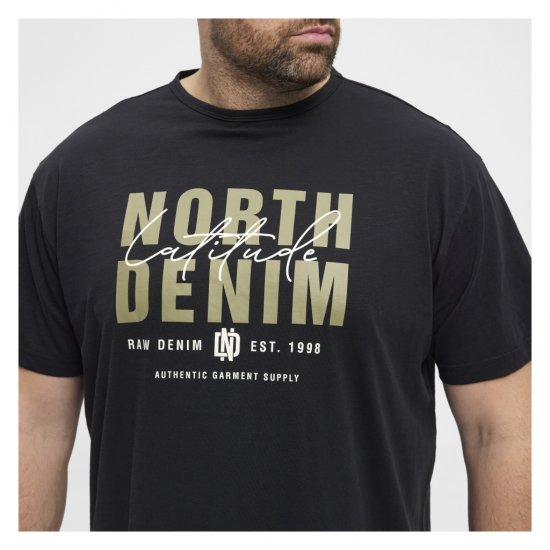 North Latitude Denim Printed Logo T-Shirt Black - T-skjorter - Store T-skjorter - 2XL-14XL