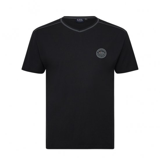 North Latitude Pyjama T-Shirt V-Neck Short Sleeve Black - Pyjamas/Loungewear - Pyjamas Herre Store Størrelser
