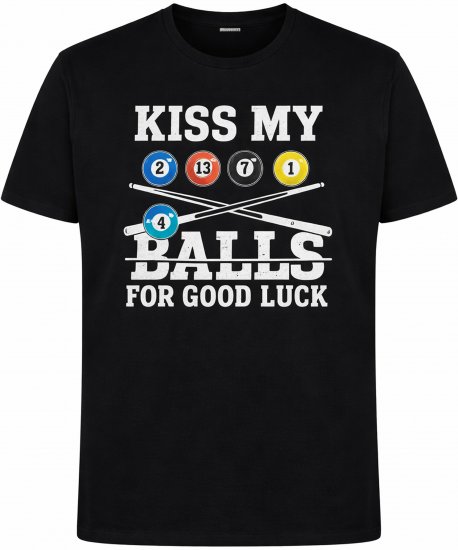Espionage T436 Good Luck Kiss Printed T-Shirt Black - T-skjorter - Store T-skjorter - 2XL-14XL