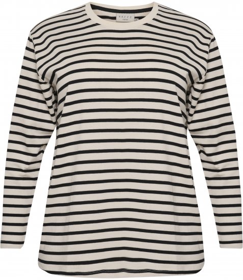 Kaffe Curve Winni Langermet T-skjorte Antikkhvit / Svart Stripet - T-skjorter - 