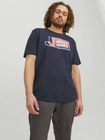 Jack & Jones Logan T-Shirt Navy - T-skjorter - Store T-skjorter - 2XL-14XL