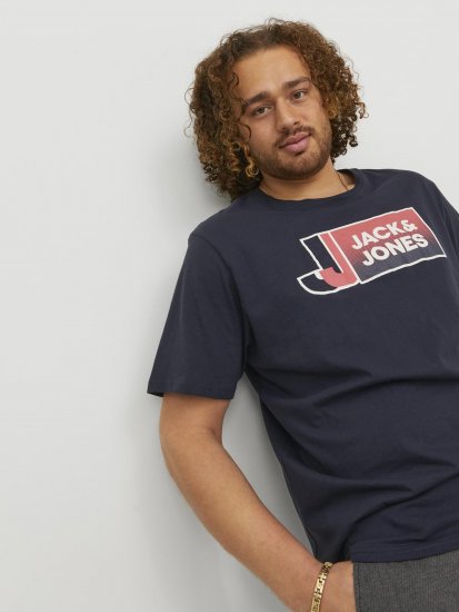 Jack & Jones Logan T-Shirt Navy - T-skjorter - Store T-skjorter - 2XL-14XL