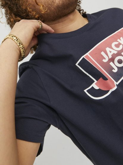 Jack & Jones Logan T-Shirt Navy - T-skjorter - Store T-skjorter - 2XL-14XL